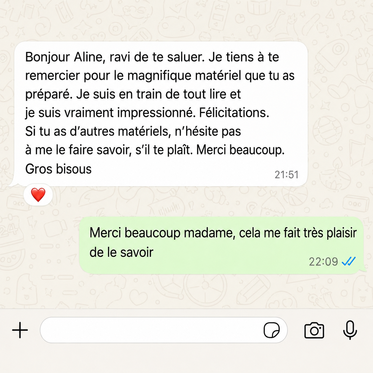 Témoignage WhatsApp 2
